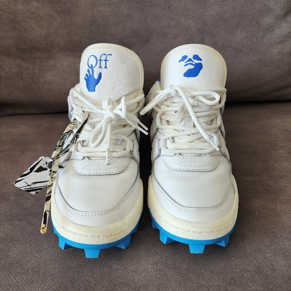 Off-White White and Blue Mountain Cleats Sneakers Size 41